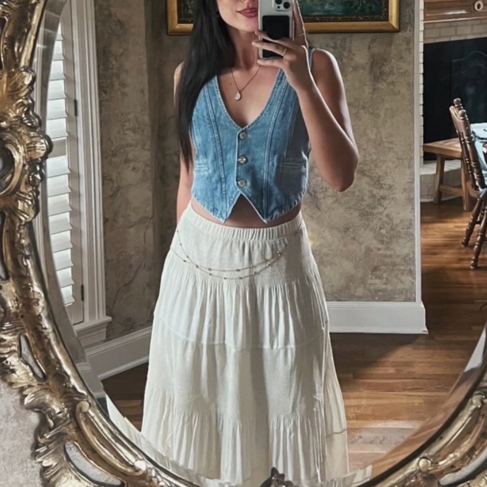 SHEIN White Flowy Skirt